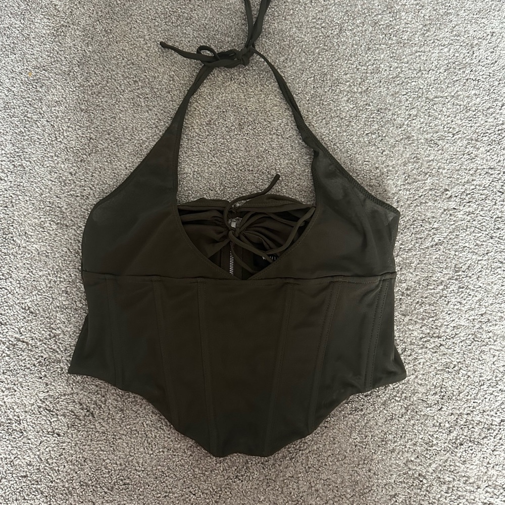 Dark Green Corset Top